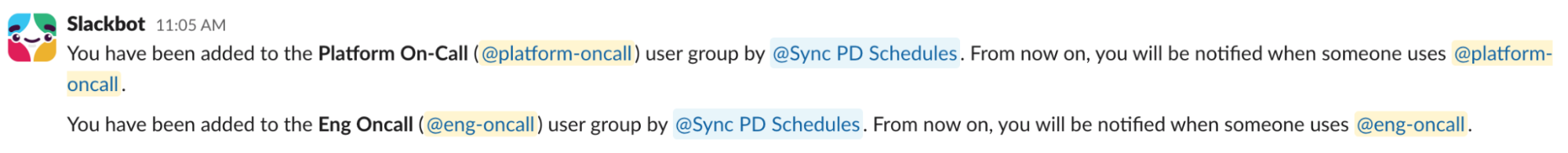 Syncing PagerDuty Schedules to Slack Groups: Adding to group.