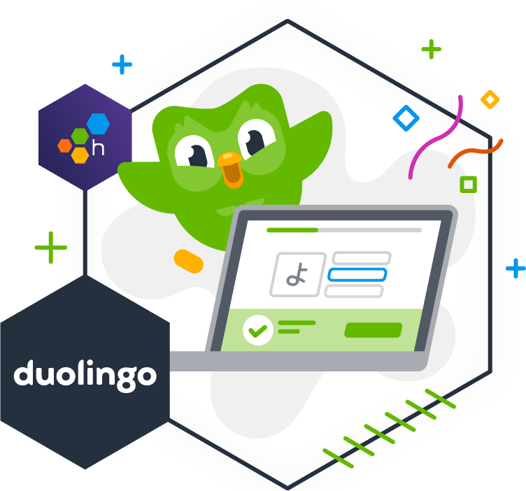 DuoLingo and Honeycomb Logos