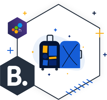 Booking.com logo with Honeycomb logo.