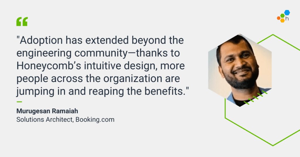 Booking.com case study - customer quote by Murugesan.